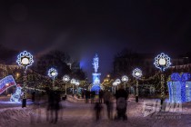 Предновогодний ночной Нижний Новгород