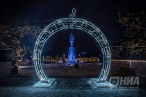 Предновогодний ночной Нижний Новгород