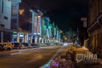 Предновогодний ночной Нижний Новгород