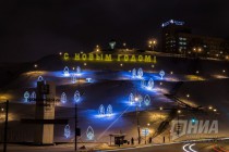 Предновогодний ночной Нижний Новгород