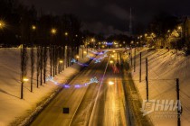 Предновогодний ночной Нижний Новгород