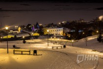 Предновогодний ночной Нижний Новгород