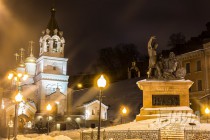 Предновогодний ночной Нижний Новгород