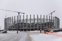 На стадионе Нижний Новгород началась установка внутреннего опорного кольца над трибунами
