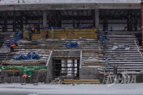На стадионе Нижний Новгород началась установка внутреннего опорного кольца над трибунами
