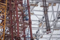 На стадионе Нижний Новгород началась установка внутреннего опорного кольца над трибунами