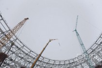 На стадионе Нижний Новгород началась установка внутреннего опорного кольца над трибунами