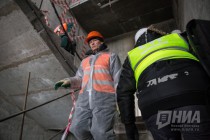 На стадионе Нижний Новгород началась установка внутреннего опорного кольца над трибунами