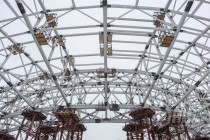 На стадионе Нижний Новгород началась установка внутреннего опорного кольца над трибунами