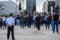 Митингующие на акции против новой маршрутной сети в Нижнем Новгороде