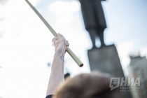 Митингующие на акции против новой маршрутной сети в Нижнем Новгороде