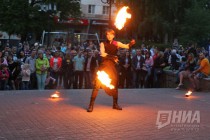 Праздничный фейерверк и мультимедийное шоу в День города в Нижнем Новгороде