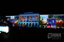 Праздничный фейерверк и мультимедийное шоу в День города в Нижнем Новгороде