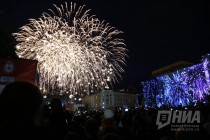 Праздничный фейерверк и мультимедийное шоу в День города в Нижнем Новгороде
