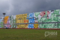 Площадь самого большого граффити в России составляет около 10000 м²