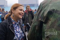 Уроженка Выксы, заслуженная артистка РФ Ирина Пегова посетила открытие самого большого граффити в России