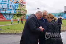 Уроженка Выксы, заслуженная артистка РФ Ирина Пегова посетила открытие самого большого граффити в России