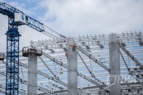 Рабочие на стройплощадке Стадиона Нижний Новгород