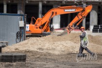 Рабочие на стройплощадке Стадиона Нижний Новгород