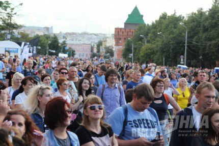 Музыкальный фестиваль Рок чистой воды на площади Минина и Пожарского в Нижнем Новгороде