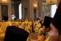 Патриарх Кирилл совершил Божественную литургию в кафедральном соборе в честь Воскресения Христова в Арзамасе