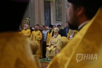 Патриарх Кирилл совершил Божественную литургию в кафедральном соборе в честь Воскресения Христова в Арзамасе