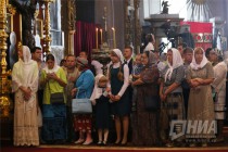 Служба в кафедральном соборе в честь Воскресения Христова в Арзамасе Нижегородской области