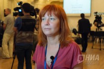 Градозащитница Анна Давыдова дает интервью