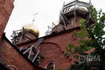 Старообрядческая Успенская церковь в Нижнем Новгороде в процессе реставрации