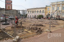 Ремонтные работы на ул. Большая Покровская в Нижнем Новгороде