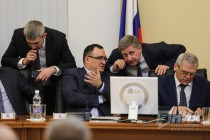 И.о. полномочного представителя губернатора в ЗС НО Денис Бакиев, Александр Байер, Андрей Чертков, и.о. вице-губернатора Евгений Люлин