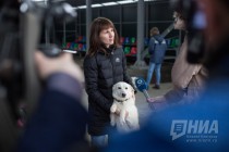 Замдиректора фонда Сострадание Ксения Антонова с питомцем Фаней