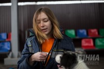 Дрессировщица со своим питомцем