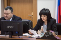 Главный федеральный инспектор по региону Александр Мурзин, первый заместитель главы администрации города Наталия Казачкова