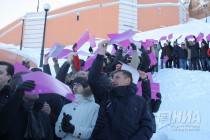 Рекорд России установили нижегородские мужчины на Чкаловской лестнице 8 марта