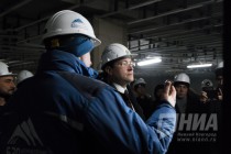 Осмотр строящейся станции метро Стрелка в Нижнем Новгороде