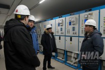 Осмотр строящейся станции метро Стрелка в Нижнем Новгороде