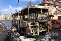 Автобус сгорел на Зеленском съезде в Нижнем Новгороде