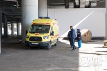 Скорая помощь дежурит на территории стадиона