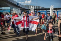 Фанаты Англии и Панамы после матча ЧМ в Нижнем Новгороде