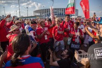 Фанаты Англии и Панамы после матча ЧМ в Нижнем Новгороде