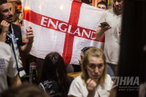 Фанаты Англии и Панамы после матча ЧМ в Нижнем Новгороде