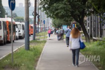 Пробка на Мызинский мост в Нижнем Новгороде утром 9 июля