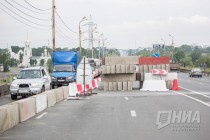 Пробка на Мызинский мост в Нижнем Новгороде утром 9 июля