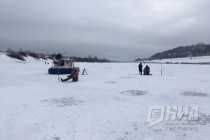 Рейд сотрудников МЧС по местам массового выхода рыбаков на лед в Нижнем Новгороде