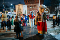 Новогодняя подсветка на Нижегородском кремле