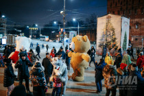 Новогодняя подсветка на Нижегородском кремле