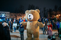 Новогодняя подсветка на Нижегородском кремле