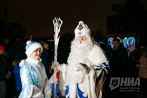 Новогодняя подсветка на Нижегородском кремле