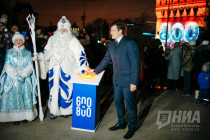 Новогодняя подсветка на Нижегородском кремле